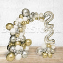 Any Two Number Chrome Organic / Classic Balloon Arch -PRE-ORDER 1DAY In Advance