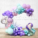 Any Number Mermaid Classic Organic Balloon Arch Arrangement on a Circular Stand 3DAYS NOTICE - Not Possible For Delivery