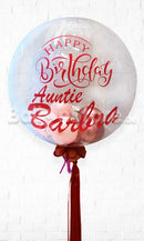 20inches Personalized Clear Bubble Balloons with Balloon Stuff inside - PINK PRE-ORDER 1DAY In Advance
