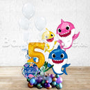 Any Number BABY SHARK Birthday Balloon Arrangement PRE-ORDER 1DAY In Advance