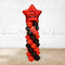 Custom Text / Logo Red Polka & Black Standard Balloon Pillar with 30inches Star Foil  as topper - Pre Order / Logo Subject for Approval if Possible