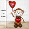 Heartly Monkey inLove to you Valentines Balloon Arrangement Jungle Safari