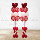 HeartLove Midi Roman Balloon Pillar Balloon Arrangement - Valentines Day Balloons delivery