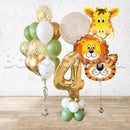 Any Single Number Jungle Safari Confetti Latex and Chrome Balloon Set