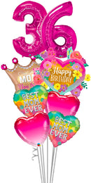 Any Two Number Best Mom Ever Birthday Big Balloon Bouquet With Weight