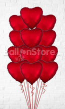 12 Satin Luxe Matte Red Balloon Bouquet