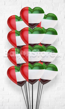 PROMOTIONAL!!!! UAE Flag Heart All foil balloon Bouquet