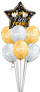 New Year Confetti Dots Star Balloon Bouquet