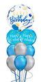 Birthday Blue and Gold Dots Chrome Balloon Bouquet