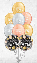 New Year Metallic Sparkles & Dots Balloon Bouquet