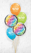 New Year Prismatic Sparkle Confetti Balloon Bouquet