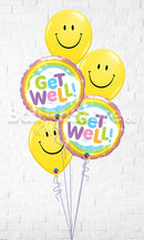 Get well Rainbow Smiley Balloon Bouquet