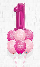 Any Number Pink Sparkle Pink Birthday Sparkle Bouquet With Weight