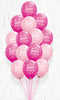 Wildberry & light pink Birthday Sparkle Bouquet-15 pcs. with wei