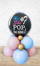 Gender Reveal He She ? POP Me to see! - No Mess Table Top PRE-ORDER 1DAY In Advance