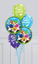 Baby Shark Happy Birthday Polka Dots Balloon Bouquet