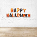 16" Happy Halloween (Orange Black) Alphabet Foil Balloons Banner - AIR-FILLED / NON FLYING