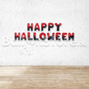 16" Happy Halloween (Red Black) Alphabet Foil Balloons Banner - AIR-FILLED /NON-FLYING