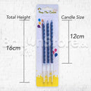 Blue Single Party Candles - 3pcs