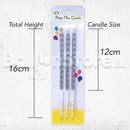 Silver Single Party Candles - 3pc