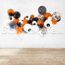 Creepy Eyes Orange Black Balloon Organic Cloud