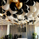 New Year Chrome Helium Balloons - Mix of Chrome Gold, Silver, White & Onyx Black with String & Ultra Hi-Float 100/200/300/500 count