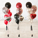 Classic Love Heart ORBZ Confetti Balloon Bouquet Package - Valentines Day Balloons delivery