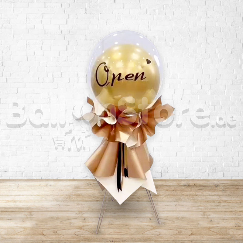 Custom TEXT 28inches Double Stuff Bobo Chrome Balloon Stand for GRAND / STORE OPENING
