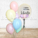 Pastel  Custom Text Personalized Bubbles  Balloon Bouquet Set