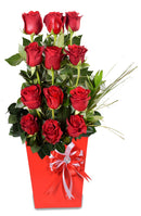 Fallin' in Love Red Roses Arrangement - 12Roses