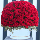 Elegant Love Red Roses BIG Arrangement on a White Box