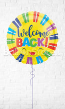 Welcome Back Colorful Stripes Foil Balloons