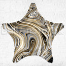 Black Marblez Star Foil Balloons