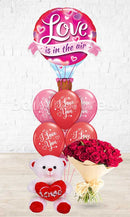 Heart & Kisses HVD 24 Red Roses White Teddy Combo - 3 in 1