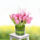 Classy Pink Tulip Glass Arrangement PRE-ORDER 1DAY In Advance