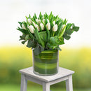 Clarity White Tulip Glass Arrangement PRE-ORDER 1DAY In Advance
