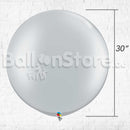 Giant Metallic Silver Color Latex Balloon - Helium Inflated