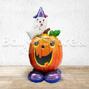 Pumpkin & Ghost Foil Balloon Balloon Standee -NON FLYING