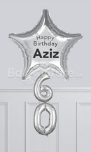 Custom Text Jumbo Balloons with Hanging Any Two Number Air-Filled
