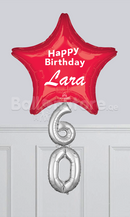 Custom Text Jumbo Balloons with Hanging Any Two Number Air-Filled