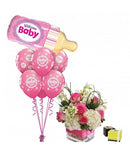 Luxury Baby Girl Flowers with Balloons & Chocolates