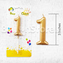 Golden Number Party Candles - PLEASE SELECT NUMBER
