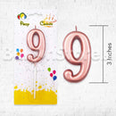 RoseGold Number Party Candles - PLEASE SELECT NUMBER