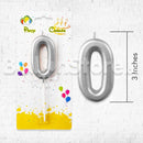 Silver Number Party Candles  - PLEASE SELECT NUMBER