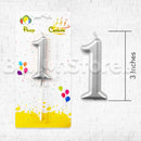 Silver Number Party Candles  - PLEASE SELECT NUMBER