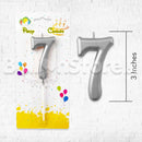 Silver Number Party Candles  - PLEASE SELECT NUMBER