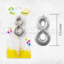 Silver Number Party Candles  - PLEASE SELECT NUMBER