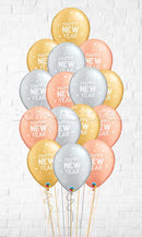 15pcsNew Year Sparkles & Dots Balloon Bouquet with Weight