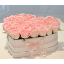 41 Pink Roses Heart Box Flower Arrangement
