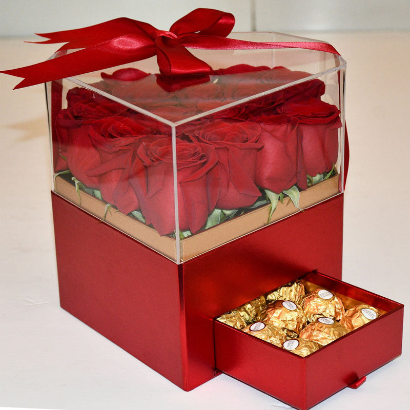 Love Red Rose Box Ferrero Rocher Chocolates